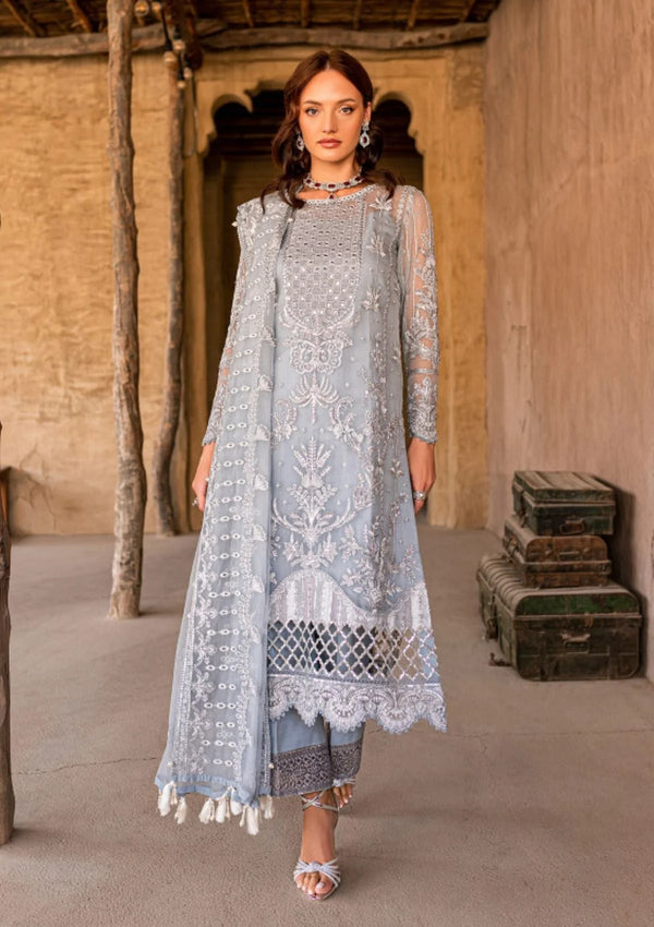 Miraal – Ice Grey Organza 3PC Suit